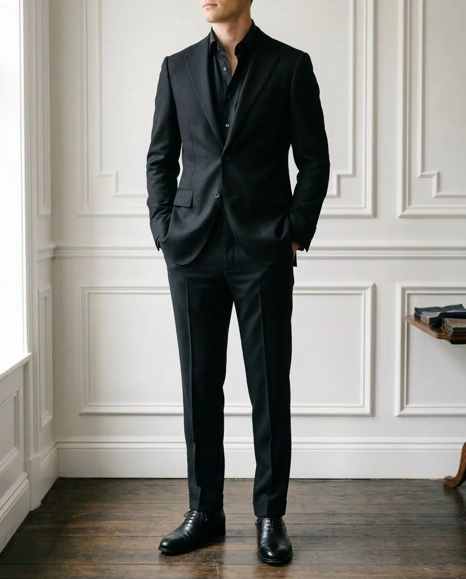 Siyah Slim Fit Takım Elbise — Monokrom